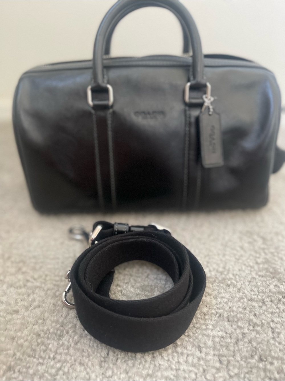 Coach venturer Men’s Black Leather Duffel Bag